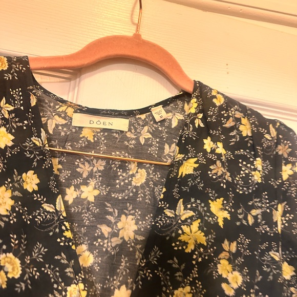 Doen noir winding blossoms Charleston midi dress size medium - Picture 6 of 7